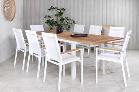 table d'extérieur en teck avec rallonge moderne
